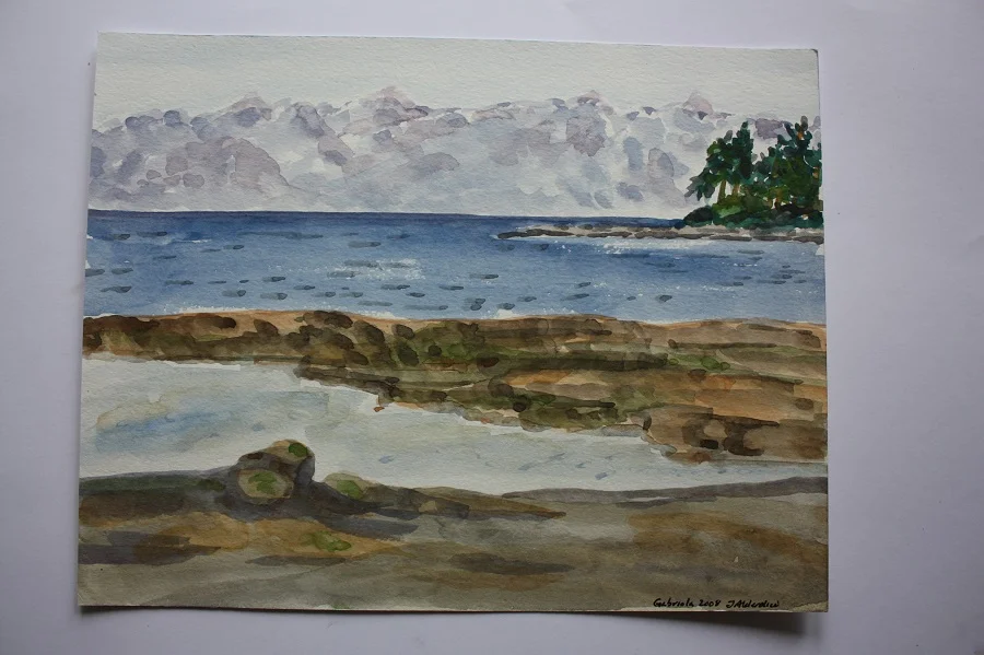GABRIOLA ISLAND, watercolour sketch, 8" x 10"