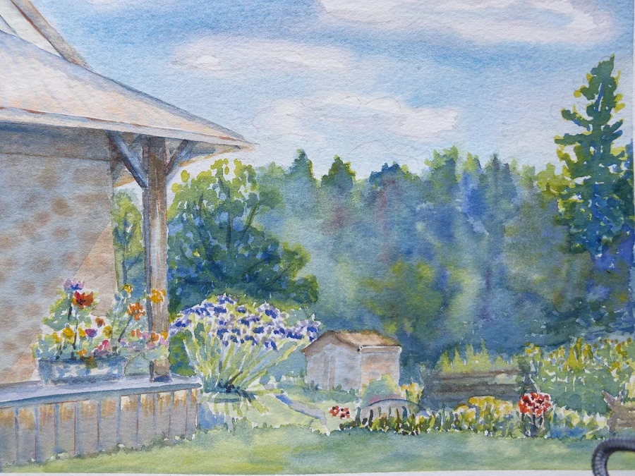 TRICIA'S PLACE, watercolour sketch, 10" x 8" SOLD