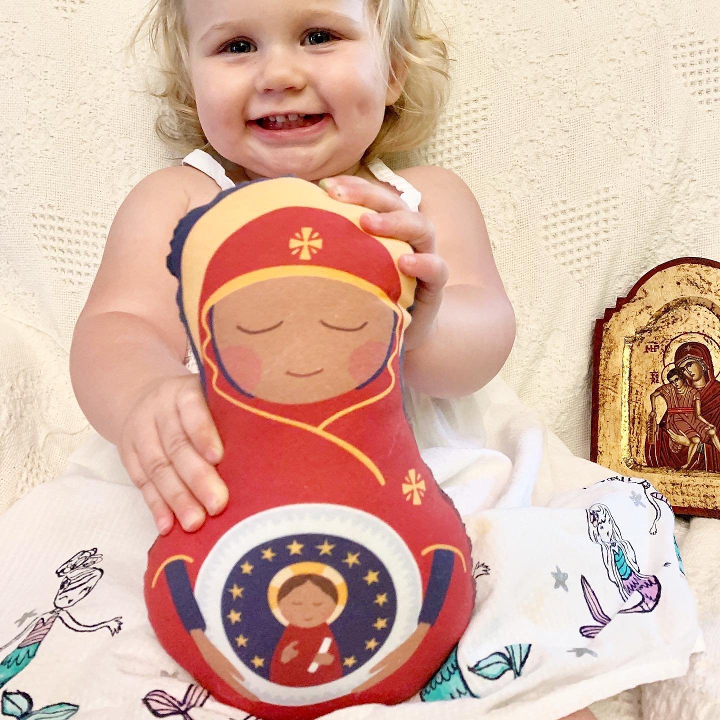 😱ALL SNUGGLY SAINTS ARE 25% OFF!!😱 5 years ago we released the very first Snuggly Saints doll&mdash; the Theotokos! We draw each doll, have them custom printed on organic cotton sateen, hire Orthodox women to sew them for us, and each doll@come wit
