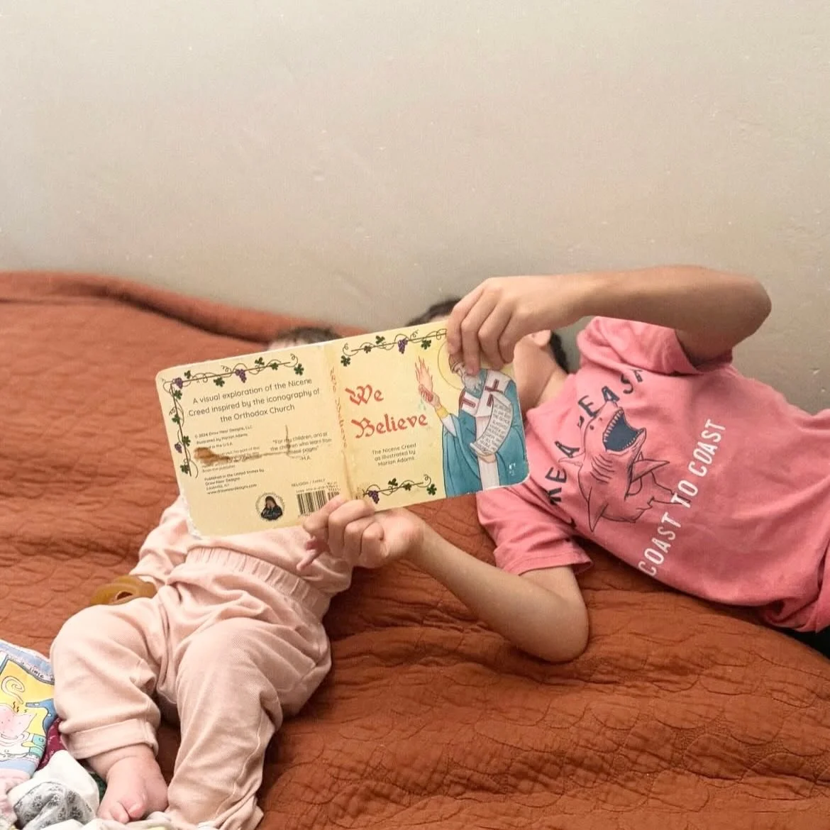 The mission of Draw Near Designs in 2 photos. 🥹 (thanks to kind customers who sent us these photos and gave us permission to share!)
We Believe: the Nicene Creed, illustrated with original watercolor paintings to bring the concepts to life! We&rsqu