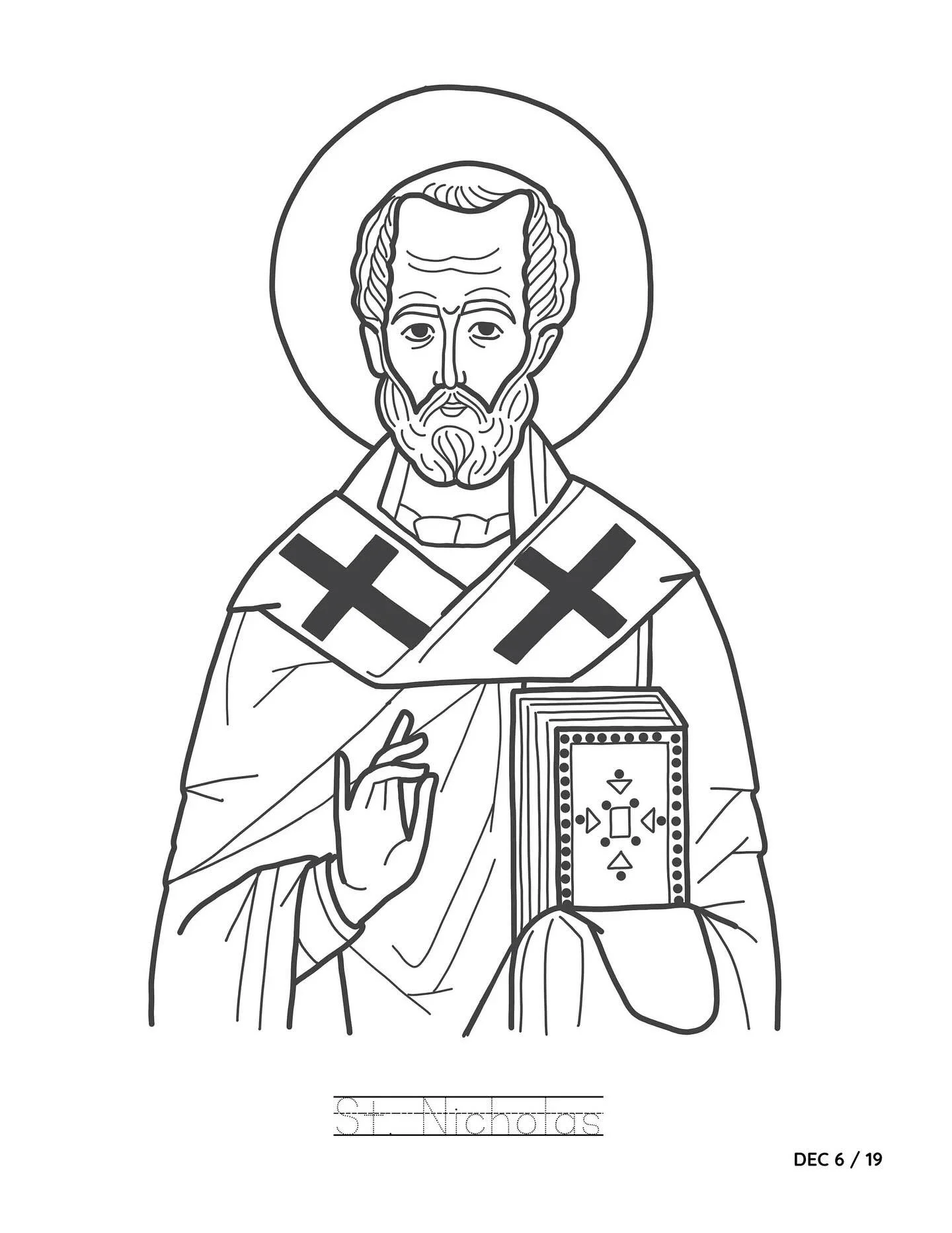 NEW free printable for St Nicholas Day! Find it on our blog (www.drawneardesigns.com/blog) and print it as many times as you need to for the kiddos in your Sunday School class, parish, home, etc. ❤️