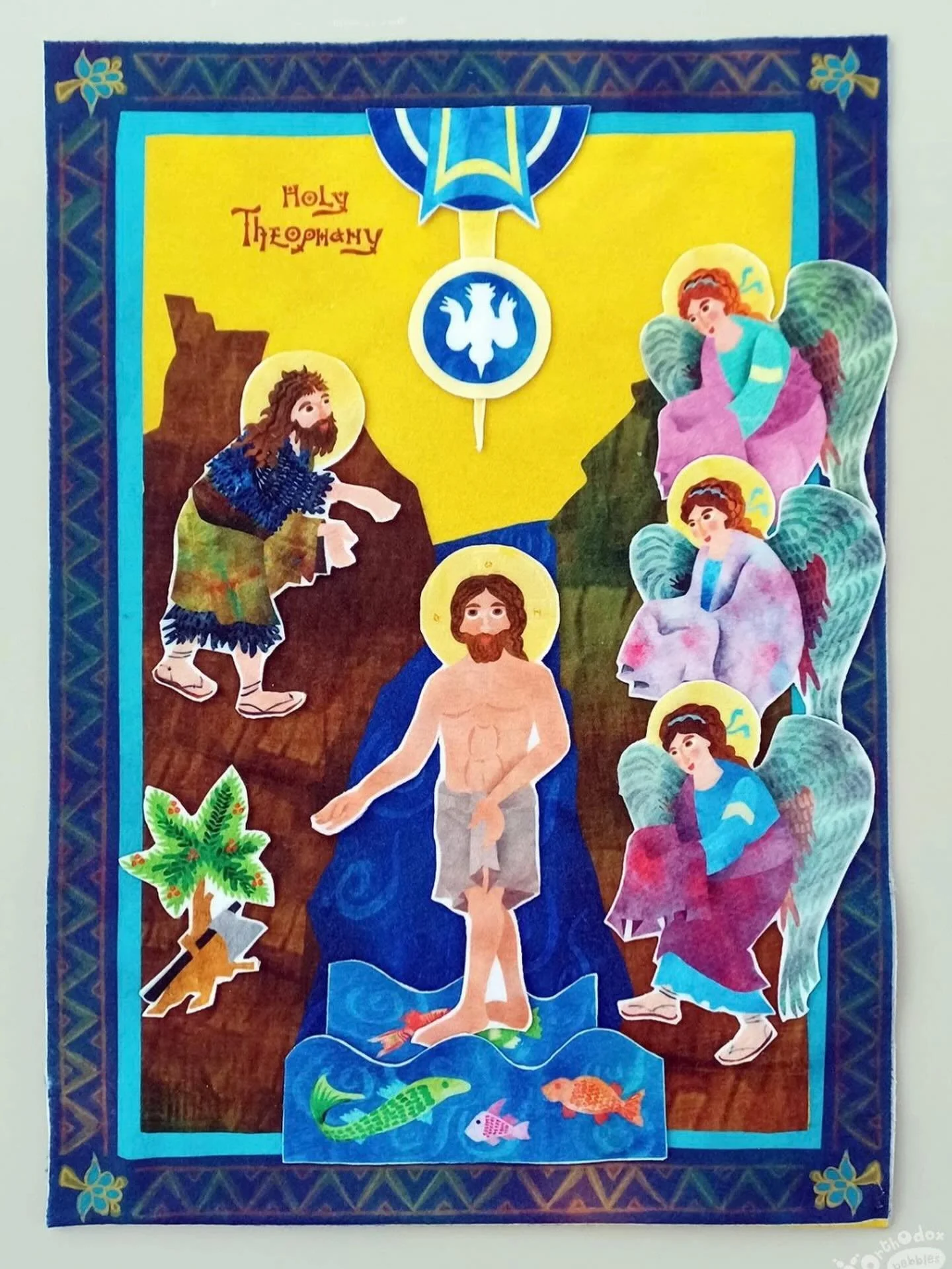 Joyous feast of Theophany! 
&ldquo;When You, O Lord were baptized in the Jordan the worship of the Trinity was made manifest for the voice of the Father bore witness to You and called You His beloved Son. And the Spirit, in the form of a dove, confir