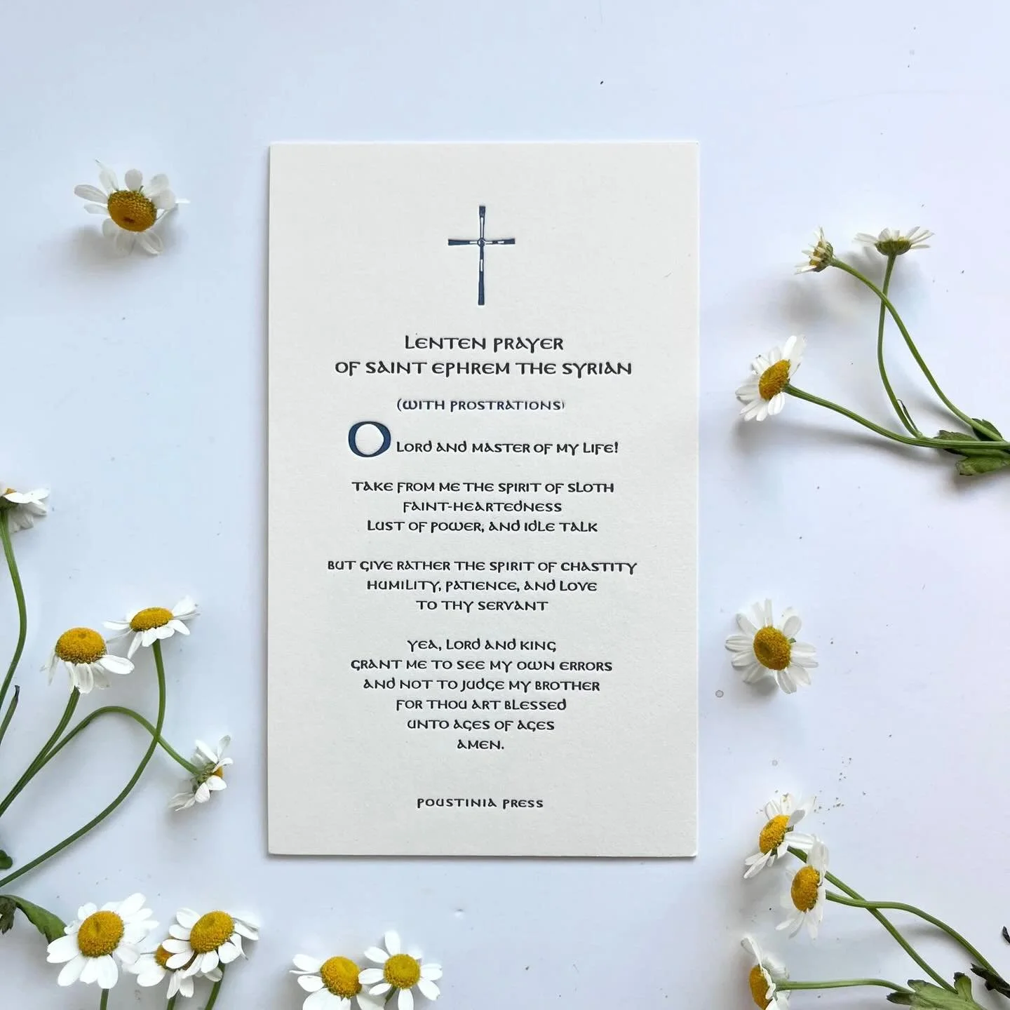 May we run with endurance the race set before us! 

(This is a letterpress prayer card from @poustiniapress)