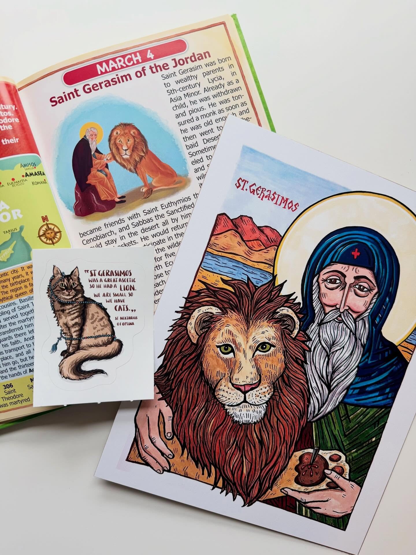 &ldquo;As a star resplendent with the light of virtues, thou didst make the wilderness of Jordan radiantly shine with beams of sacred celestial light, O righteous Father, God-bearing Gerasimus.&rdquo; -Kontakion of St Gerasimus

Pictured here: 
📚Mar