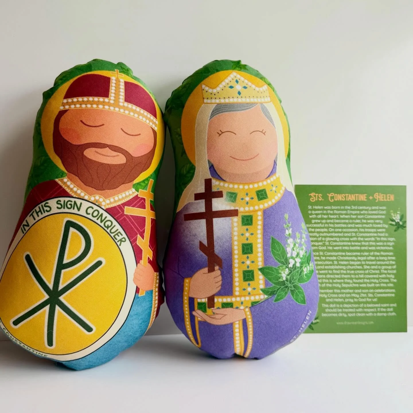 NEW Snuggly Saints doll A N D a SALE!! 🥳 Saints Constantine and Helen are the newest (double sided!) doll. We only have a few finished dolls available (more soon!), but both sizes of fabric and DIY kits are in stock. 
Now for the S A L E&hellip; 
2️