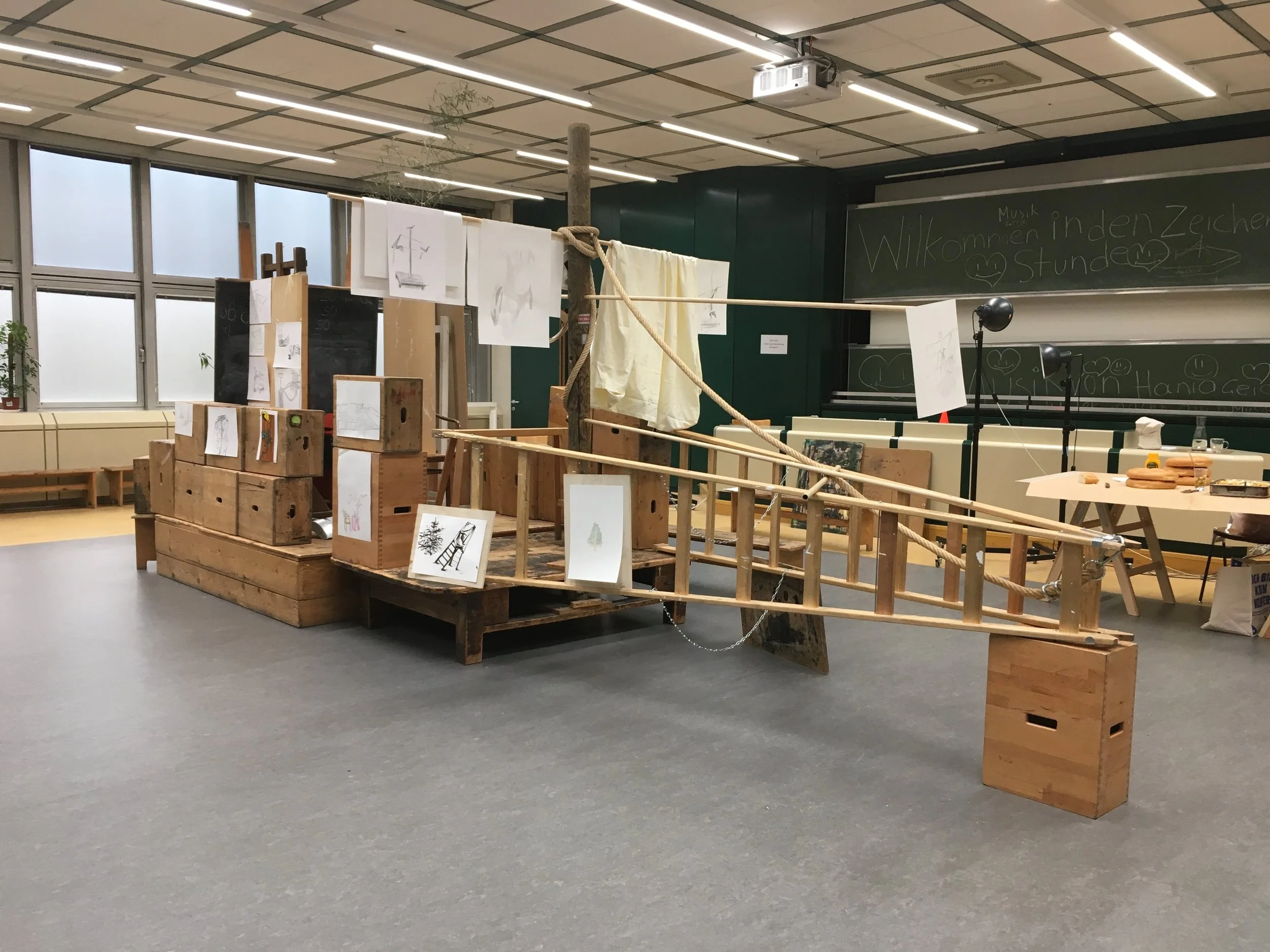 "Boot" Installation der Jugendlichen am Rundgang Akademie 2018