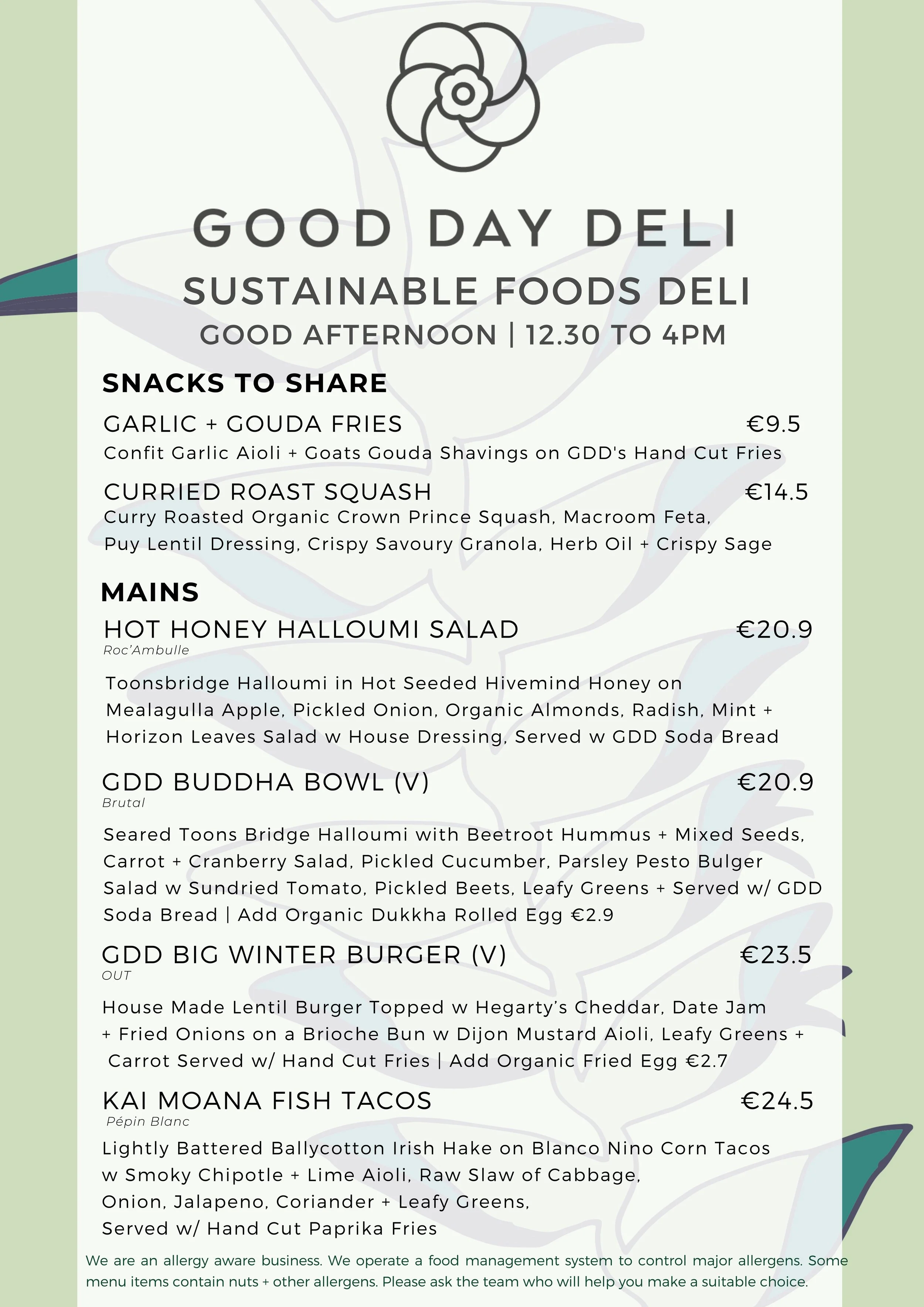 Weekend Menu May — Good Day Deli