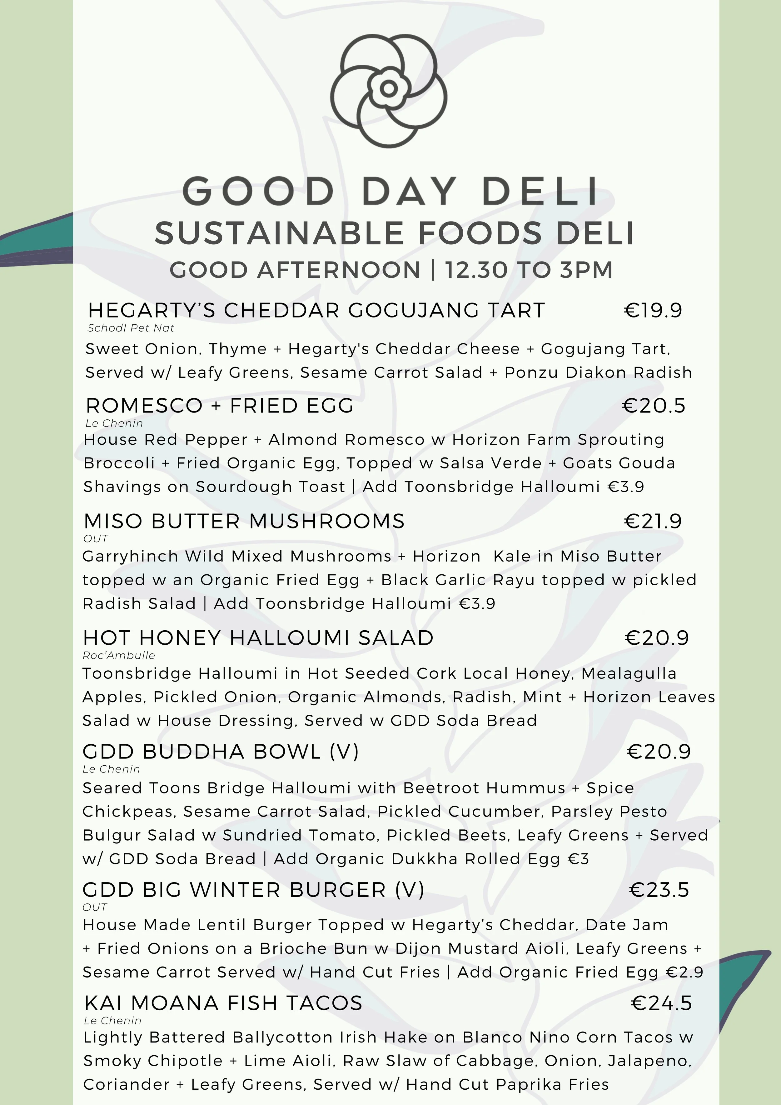 Mid Week Menu — Good Day Deli