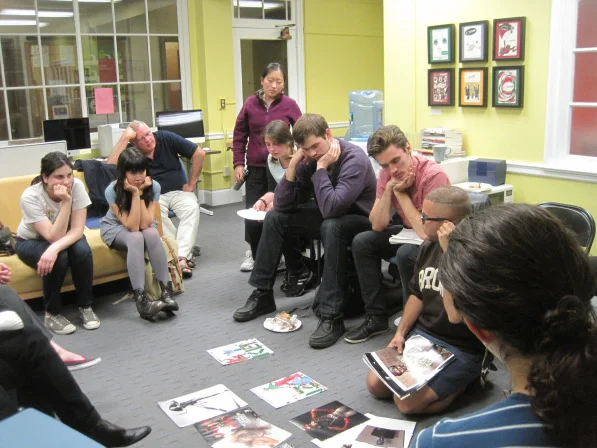 Tutor Malcolm Rio presenting on the "rhetoric of design"