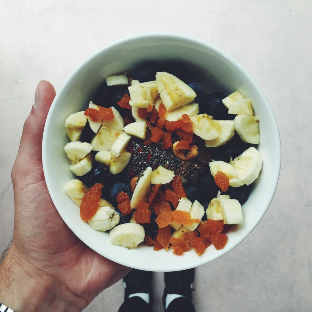 DIY power breakfast, pre-milking and mixing.