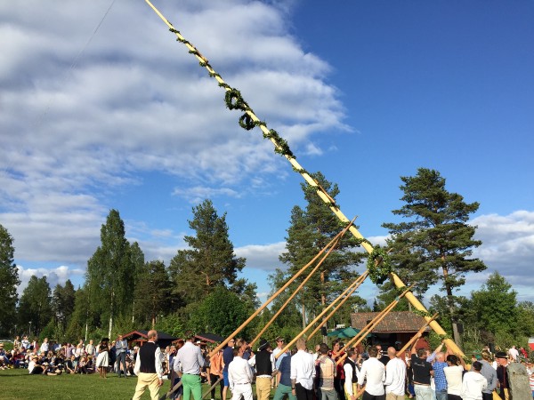 Erecting the flag pole