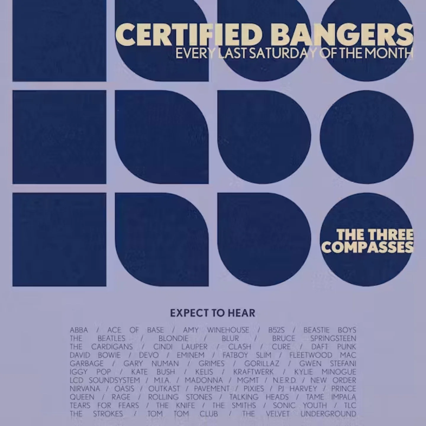 Certified Bangers at @3compassese8
Saturday 26 Oct, 9:30 pm

99 Dalston Ln, Kingsland, London E8 1NH