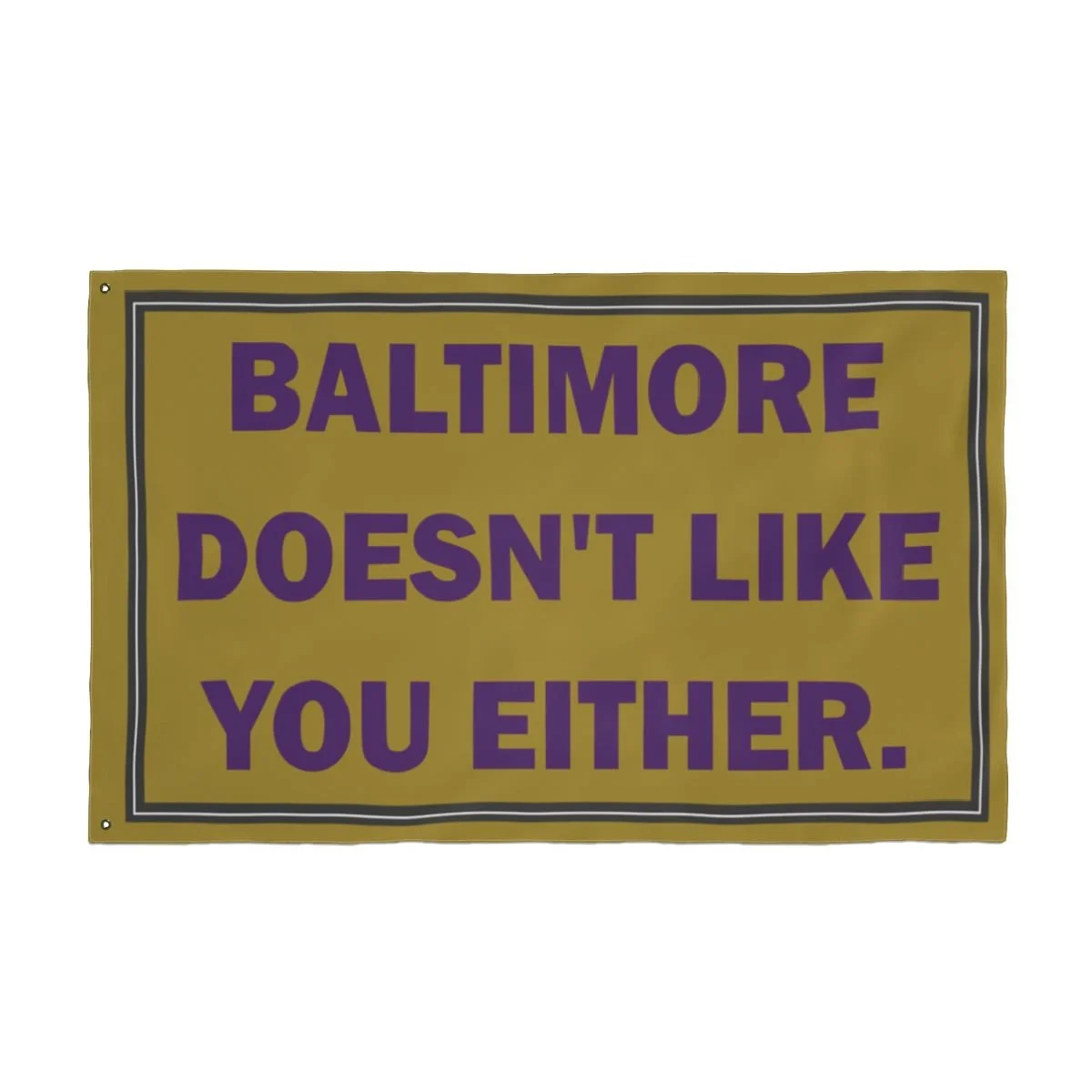 (Gold ) Balt. Doesn't Like You Either Flag - Presale