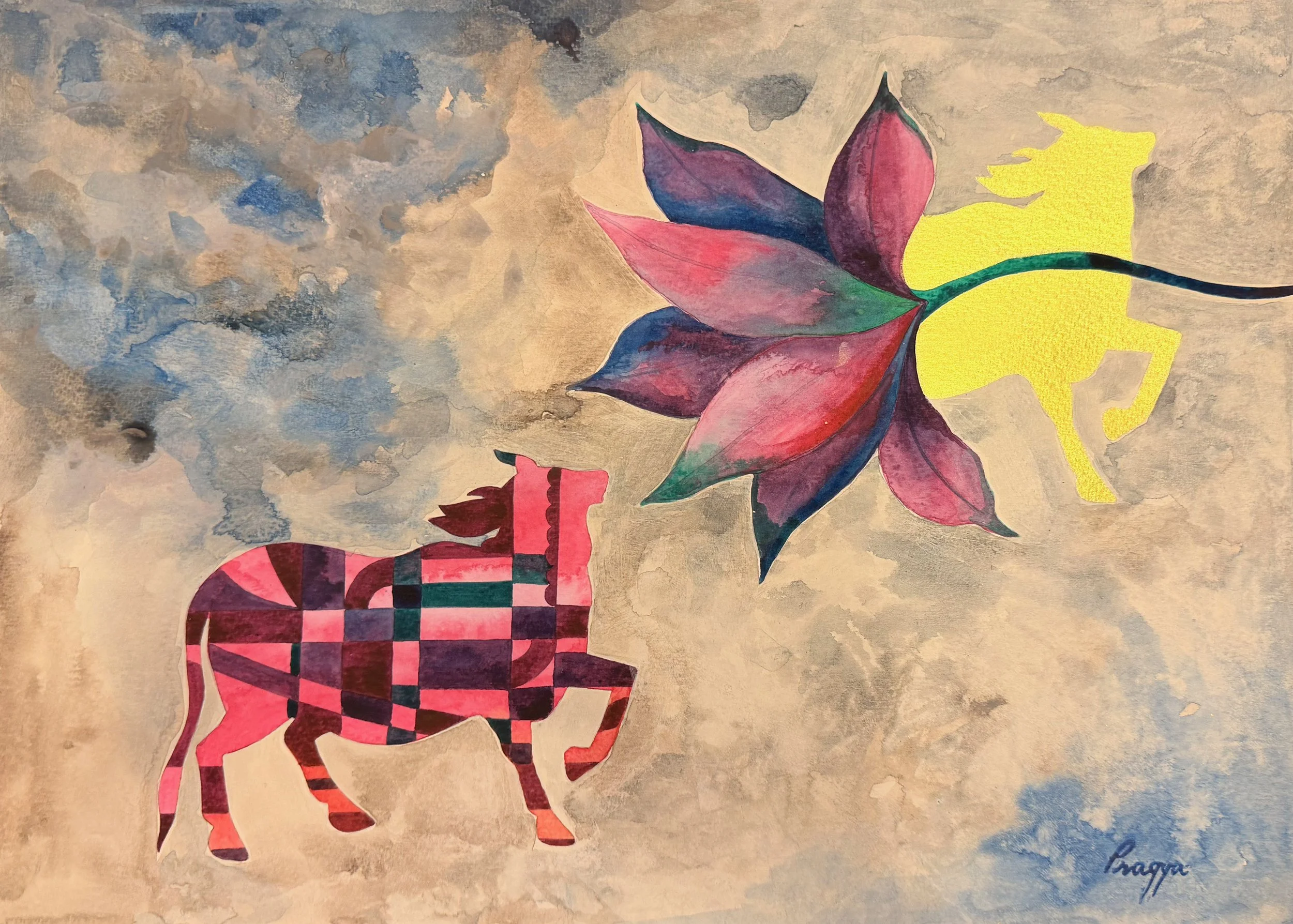 2026 Divine Mother IV, 16.4x11.5in, 41.9x29.5cm, mixed media on paper.jpg