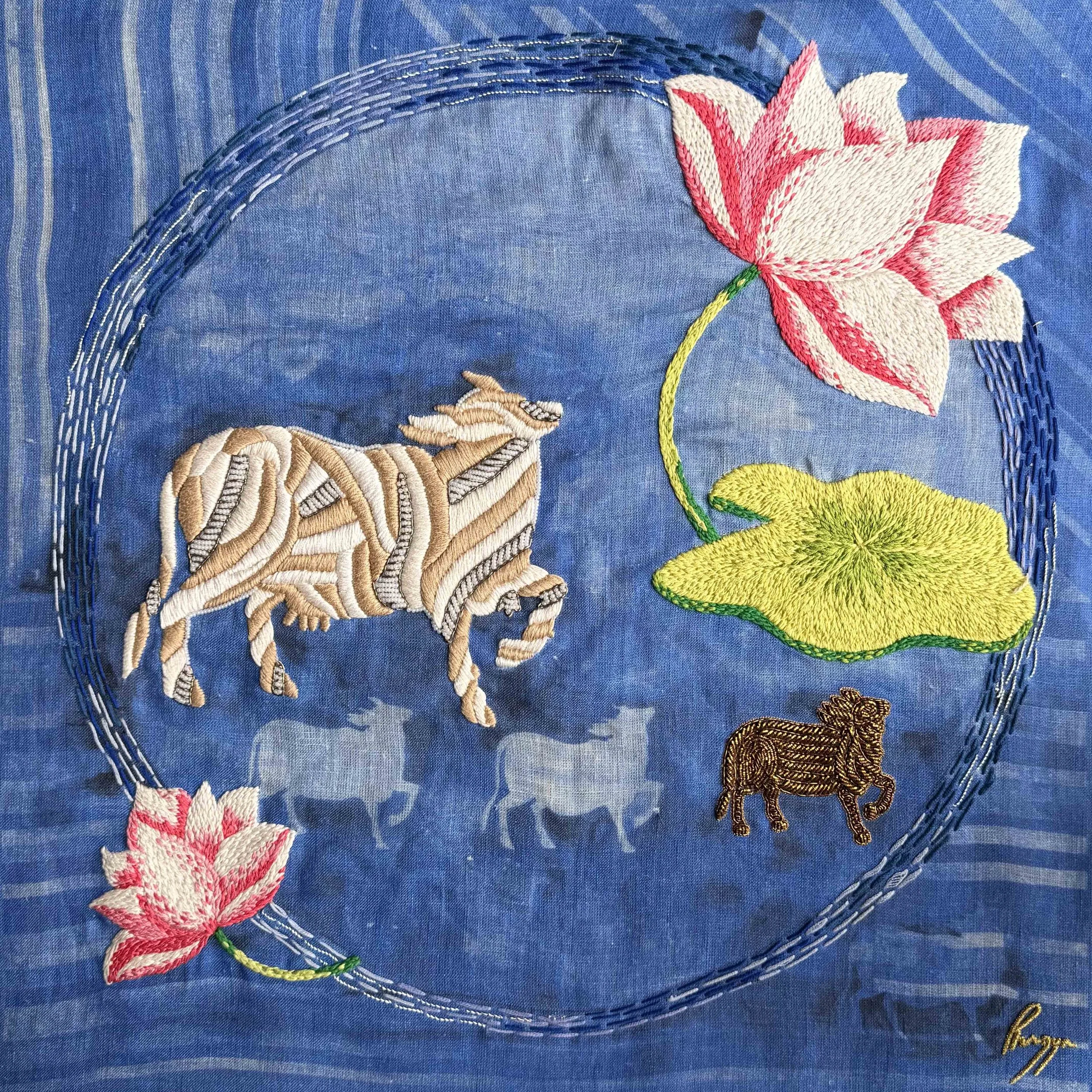 2025 Divine Circle (Lapis)- 18x18 in - embroidery on Linen(LOW RES).jpg