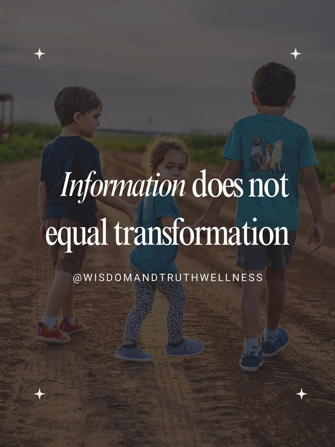 Consuming information does not produce change. While it may feel like change because you &ldquo;know&rdquo; it in your head, until it prompts a shift it is simply that, information. 

Transformation takes place when information is met with intentiona