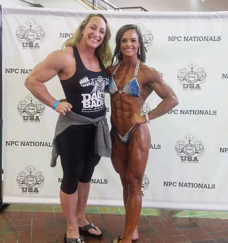 Ashley and her coach, IFBB pro Mary Cain Credit: Ashley Bader