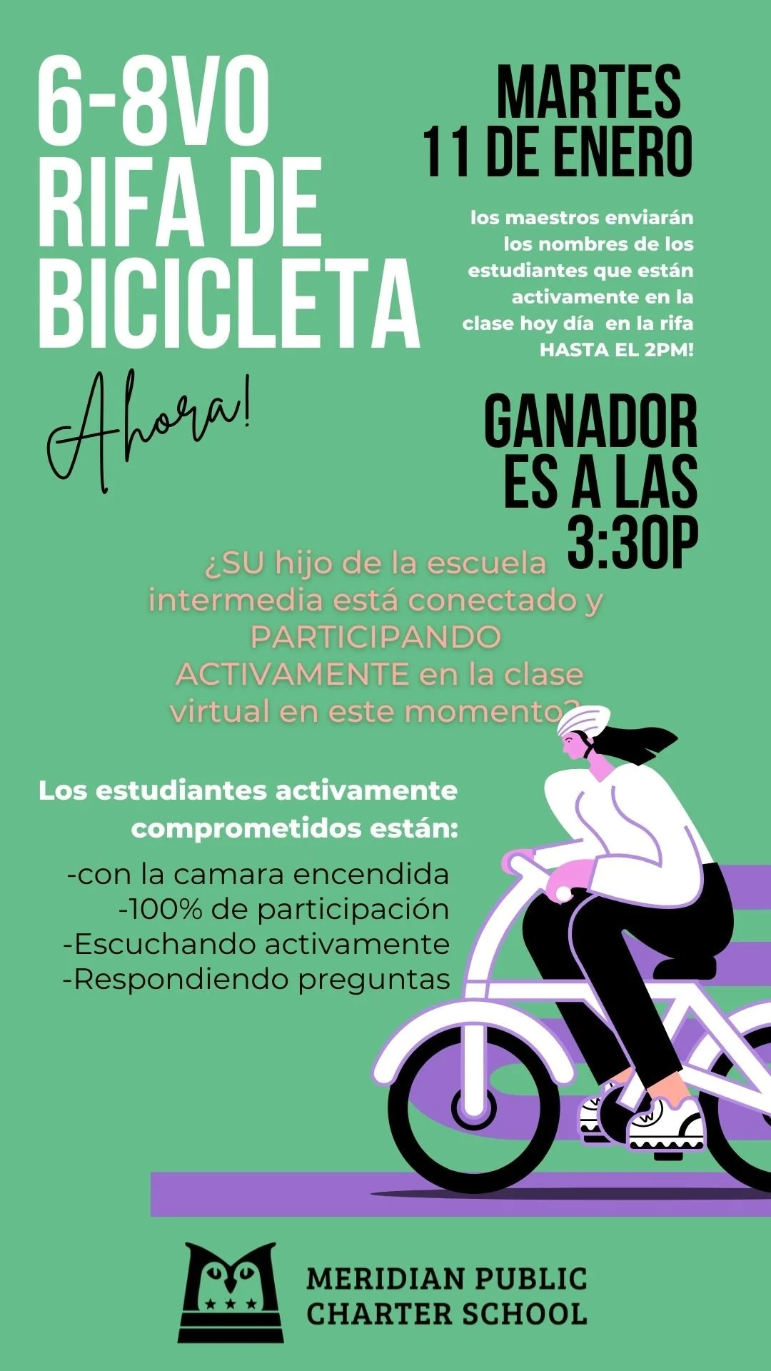 MS Bike Raffle for Actively Engaged Students TODAY! / ¡Rifa de ...