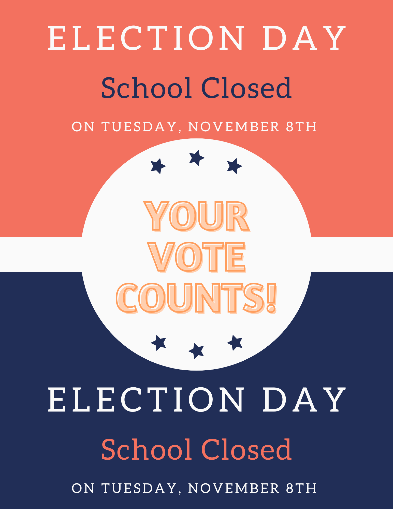Nov 8th and Nov 11th School Closures / Cierre de escuelas el 8 y 11 de