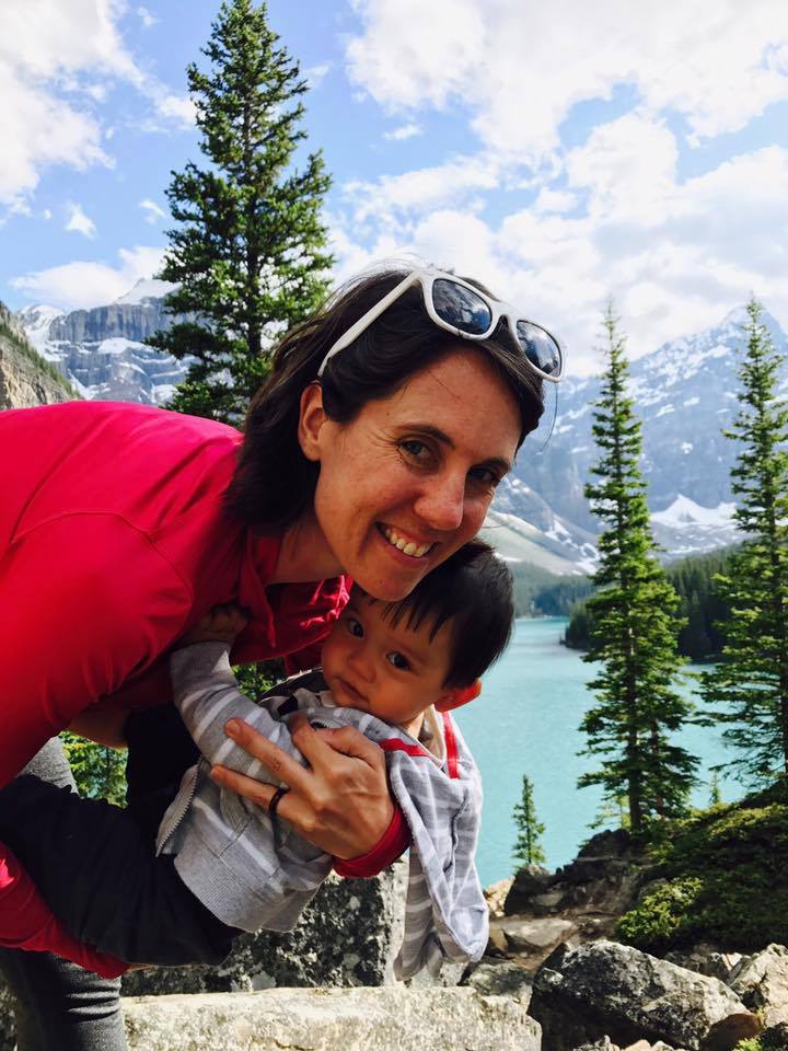 Moraine Lake and a cranky baby.