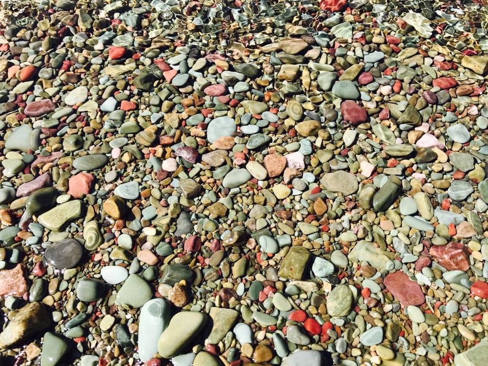 The prettiest assortment of skipping rocks at Lake McDonald.