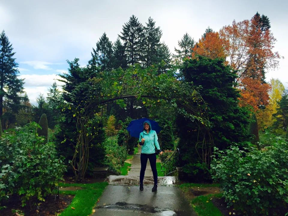 Rain won't keep me from smelling the roses.