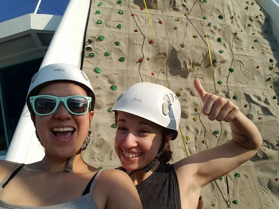Rock climbing is a great way to burn off all my buffet overindulgence.