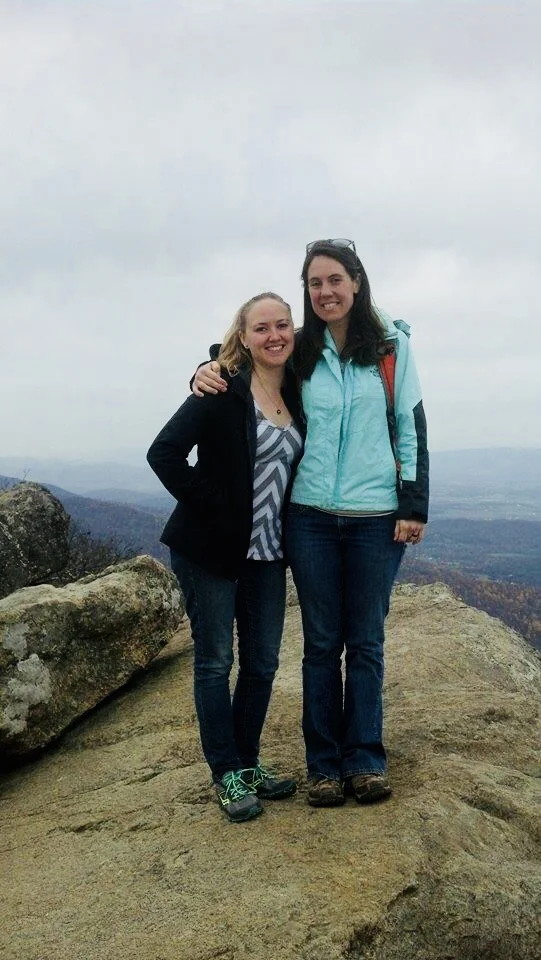 A Maine - Georgia thru-hiker took this picture of me and my bestie at the summit in the fall.