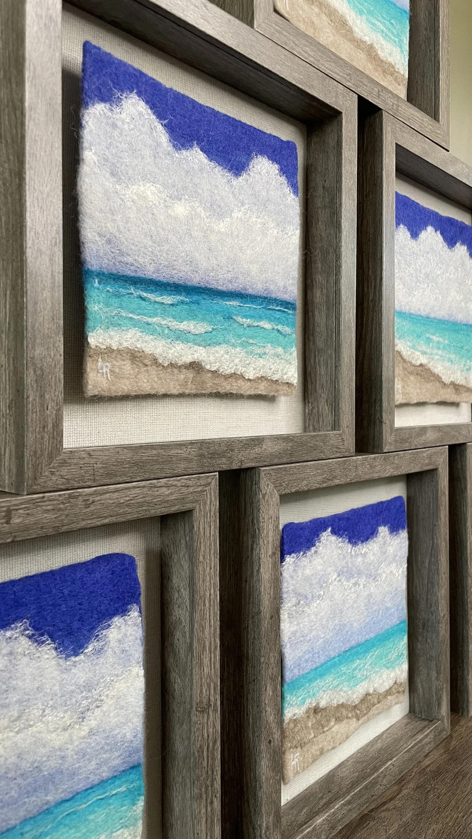 How I Float-Mounted and Framed This Batch of Felted Seascapes