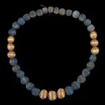 Jewelry from The Royal Tombs of Ur. Gold and lapis lazuli necklace.