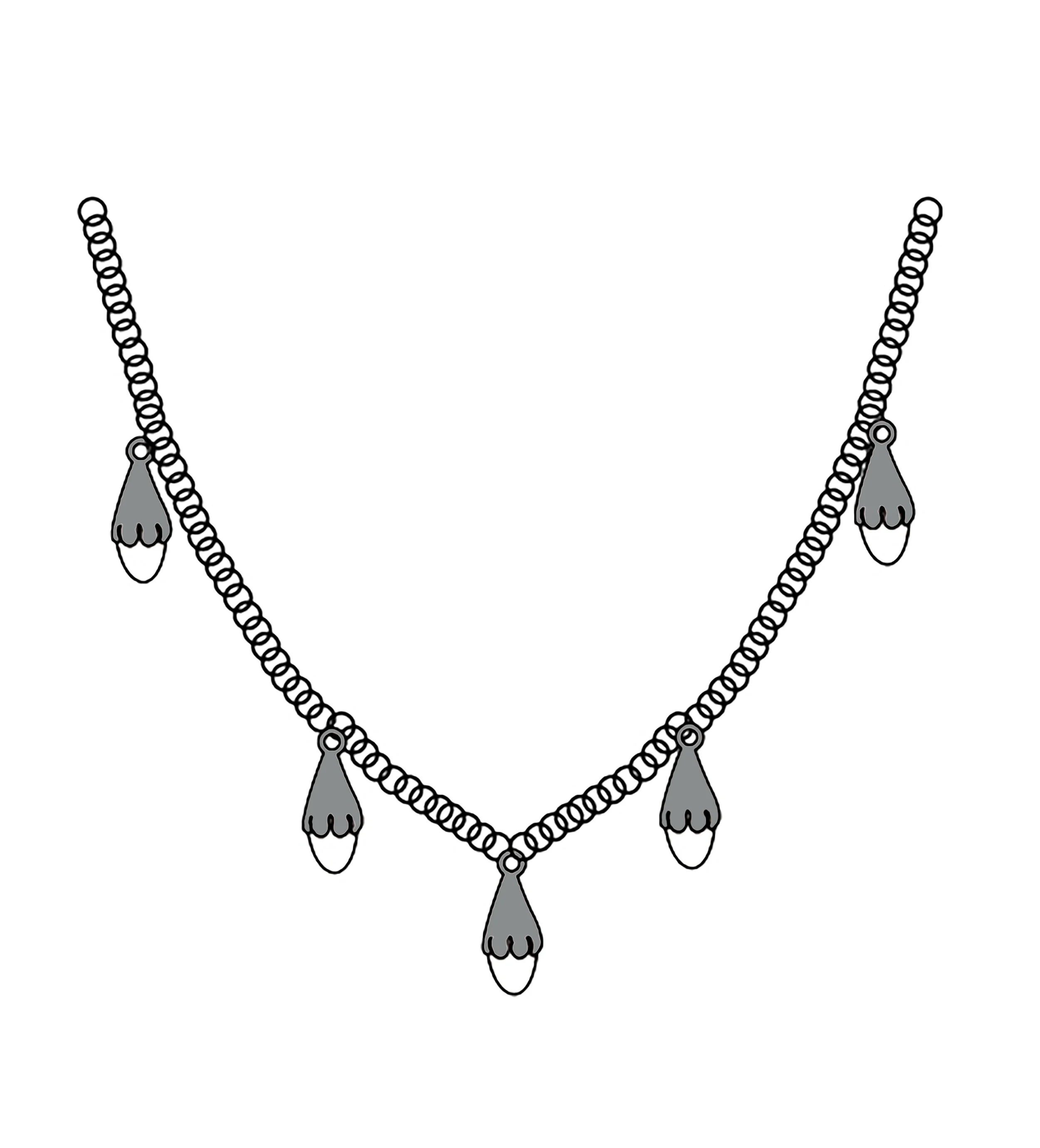 Custom Sterling 5 Droplet Necklace