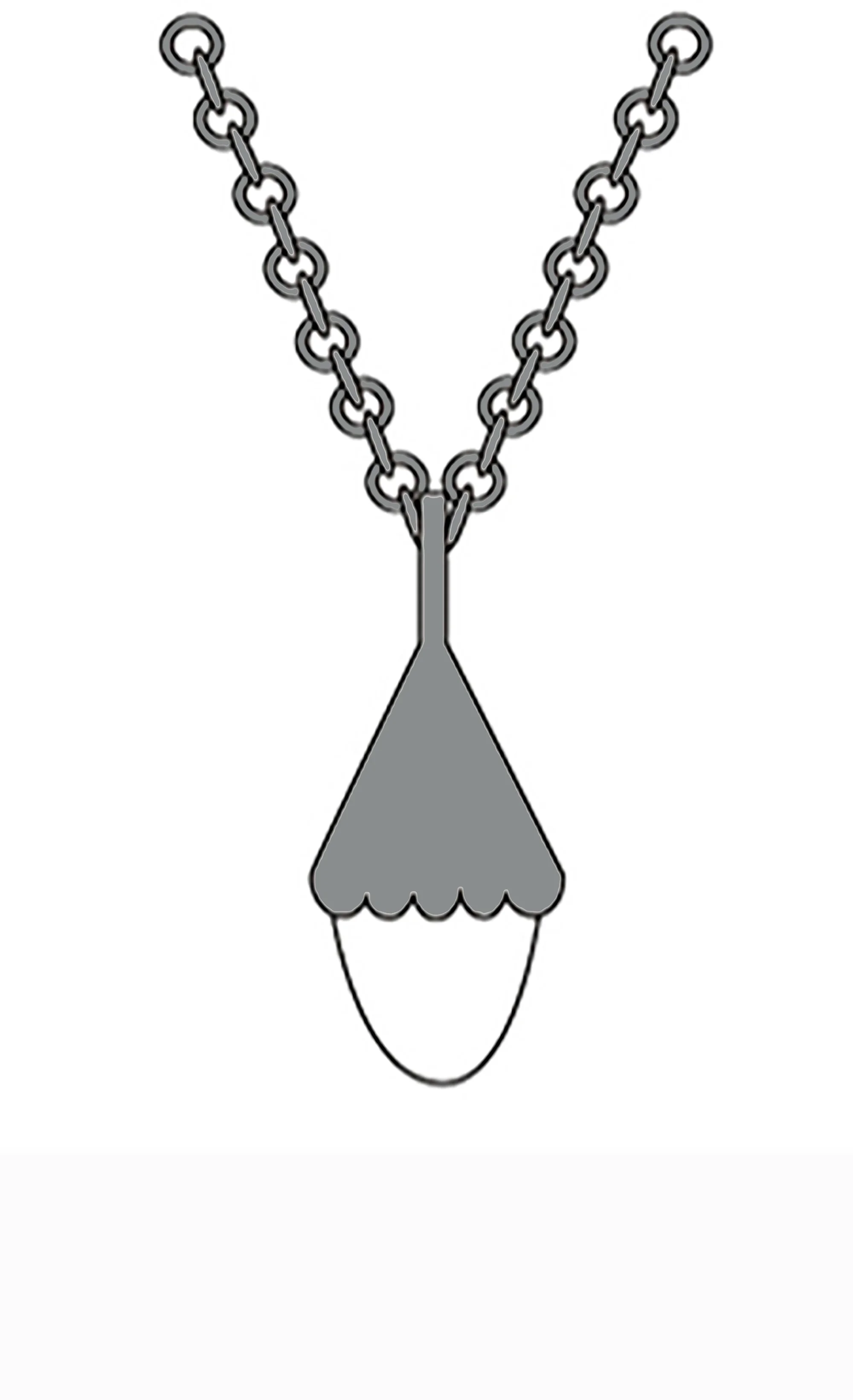 Custom Sterling Silver Large Droplet Necklace 