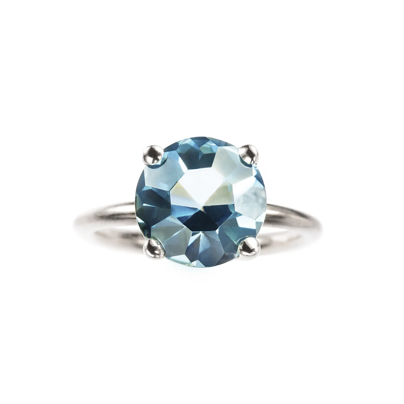 Sterling Silver and Blue Topaz Margaret Ring