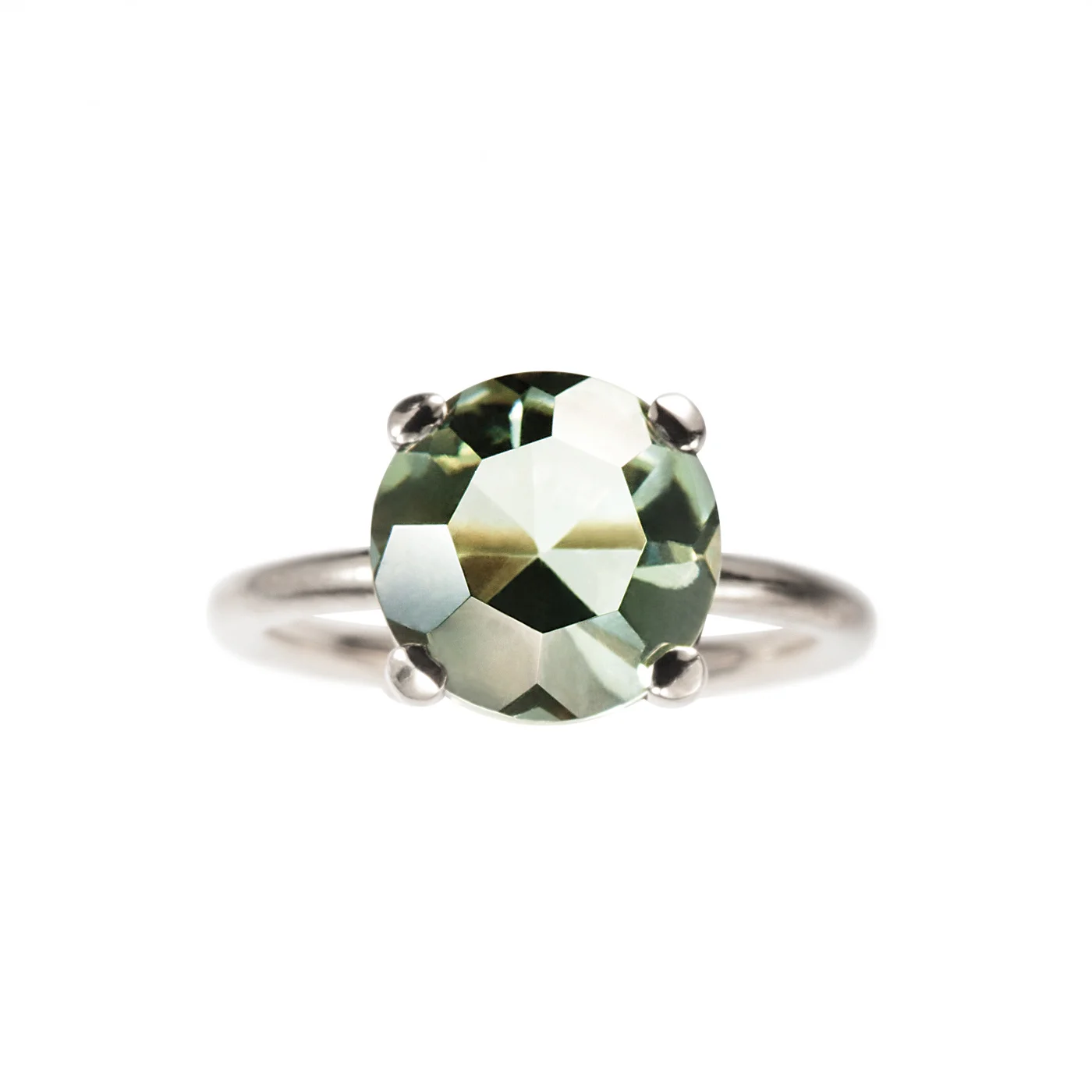 Sterling Silver and Prasiolite Margaret Ring