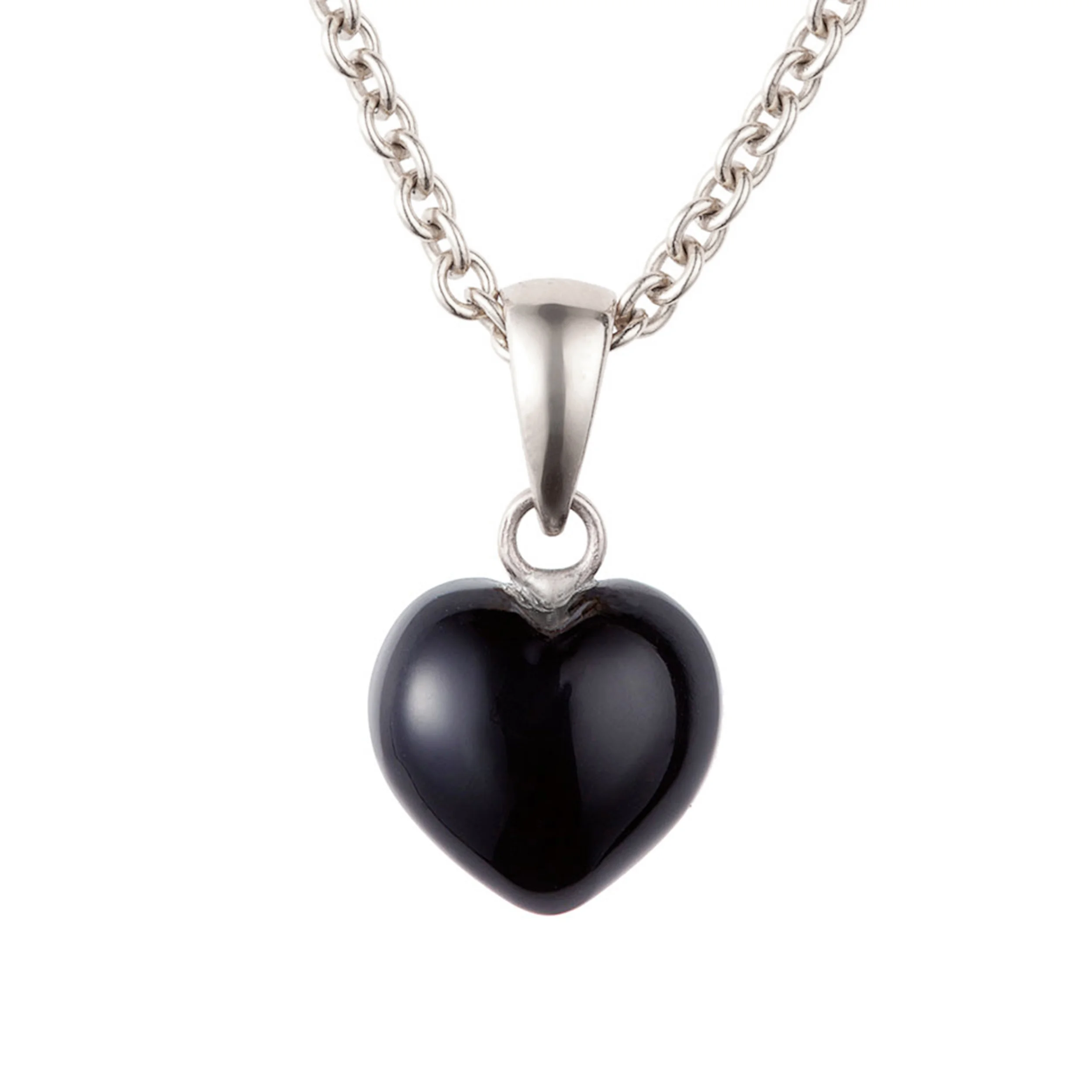 Sterling Silver and Black Onyx Heart