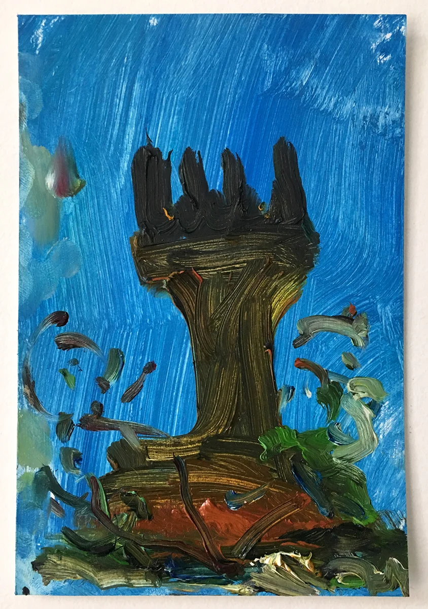 Relic 2017 oil on paper 6 x 4 in.