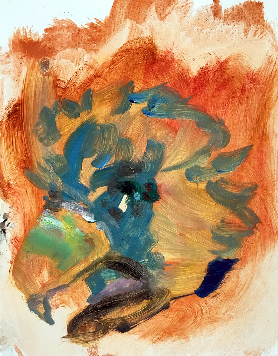 Bird Burns 2017 oil on paper 11 x 8.5 in.
