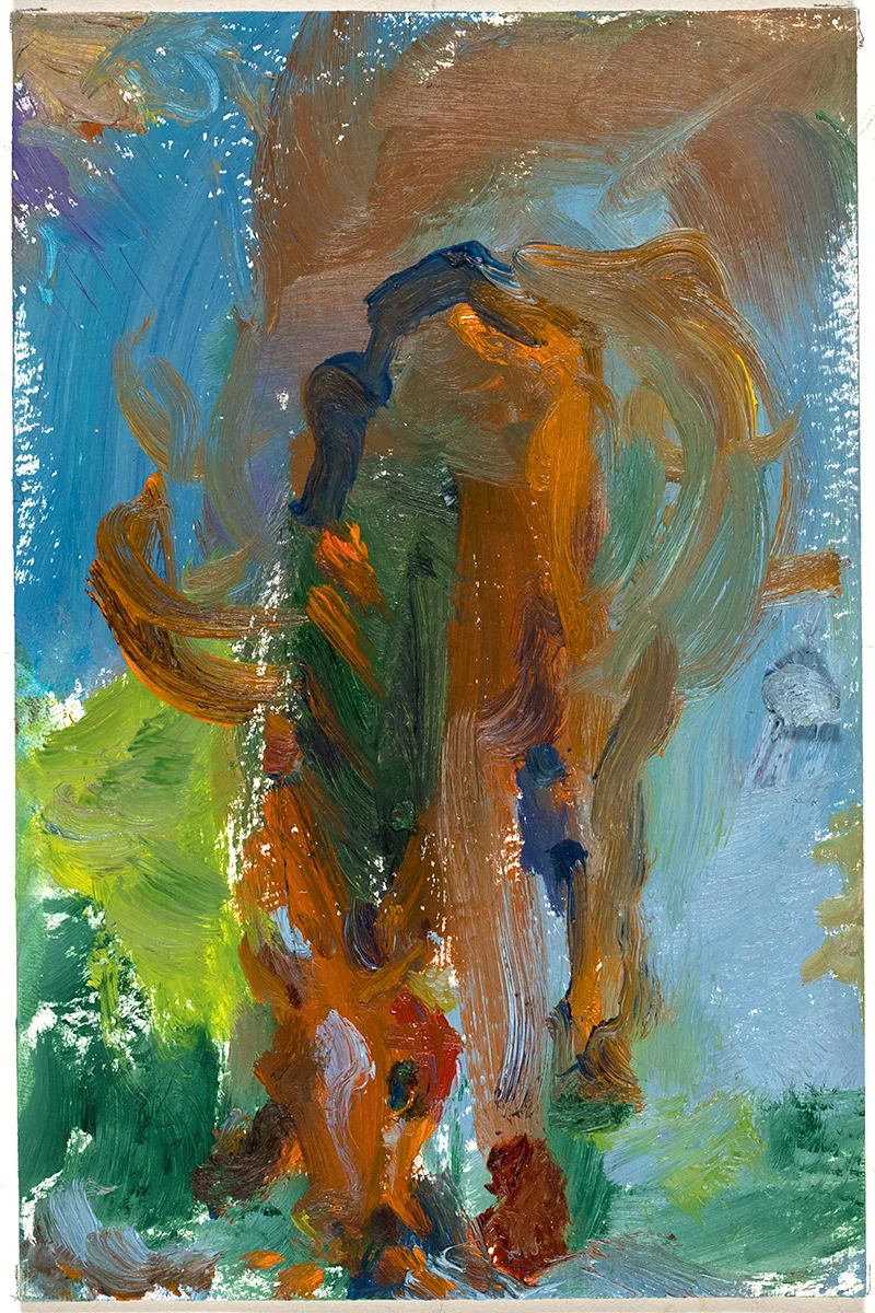 Schmusi 2017 oil on paper 6 x 4 in.