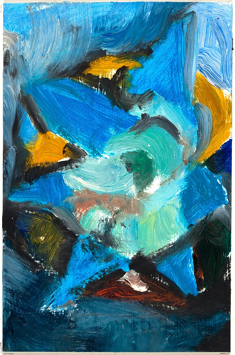 Nest 2017 oil on paper 6 x 4 in.