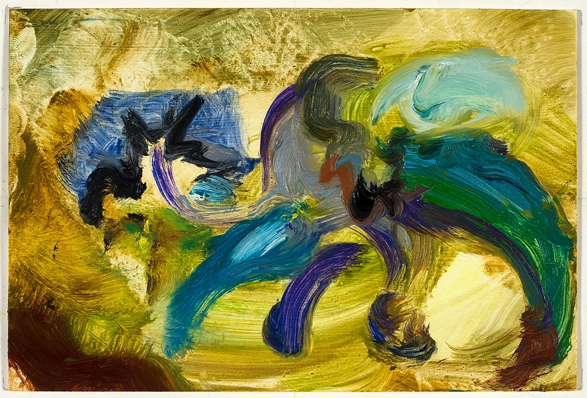 Crawl 2017 oil on paper 4 x 6 in.