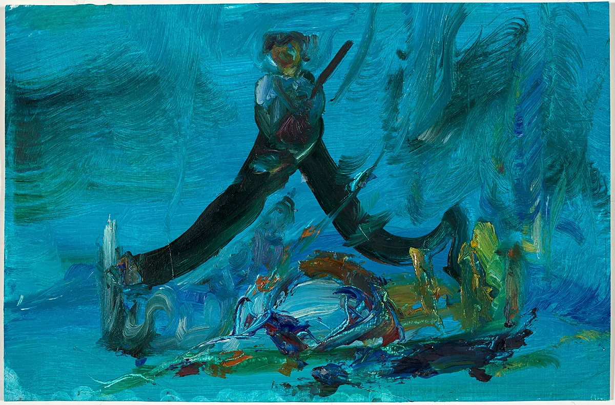 Stand Down 2017 oil on paper 7 7/8 x 11 3/4 in.