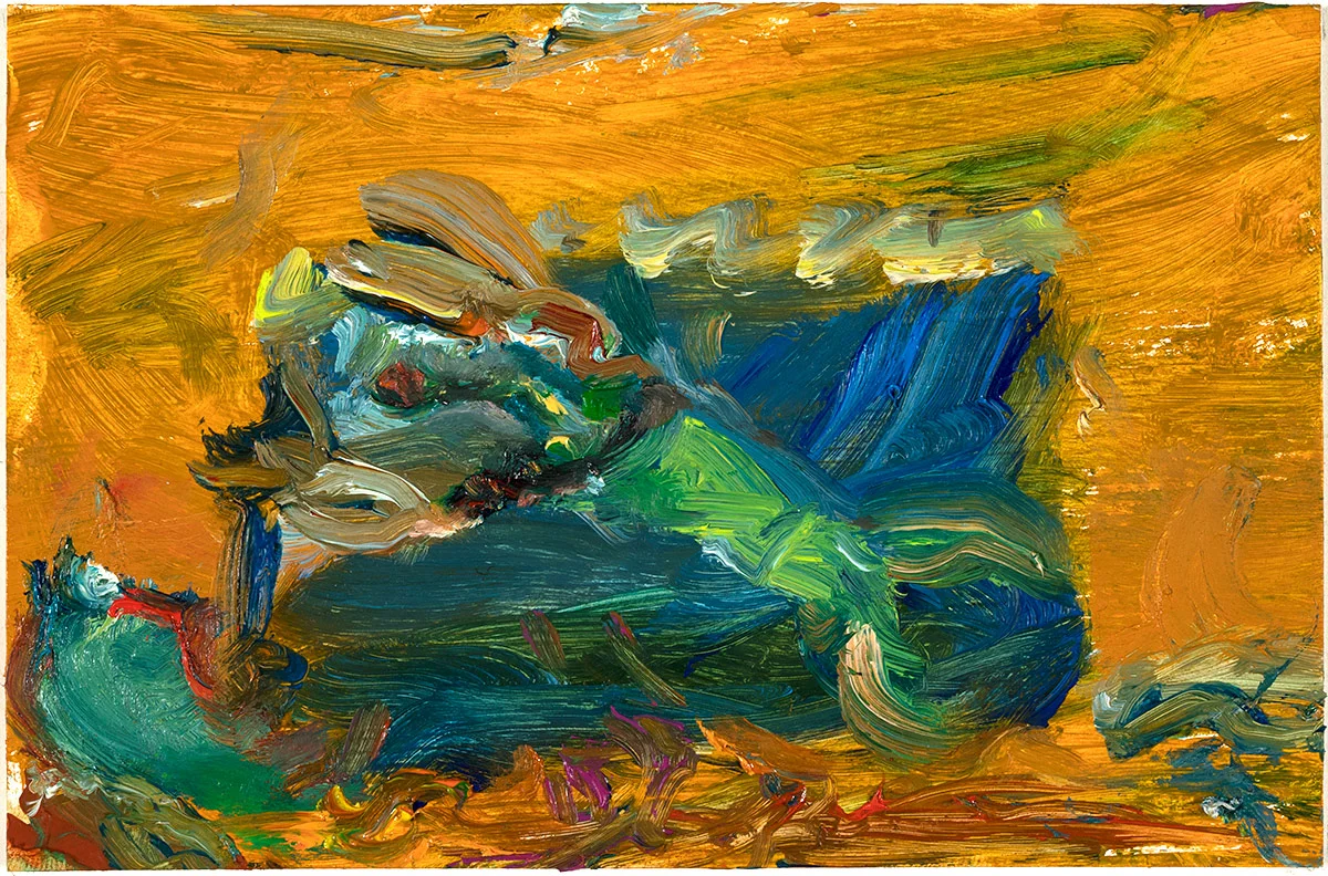Tiamat 2018 oil on paper 4 x 6 in.