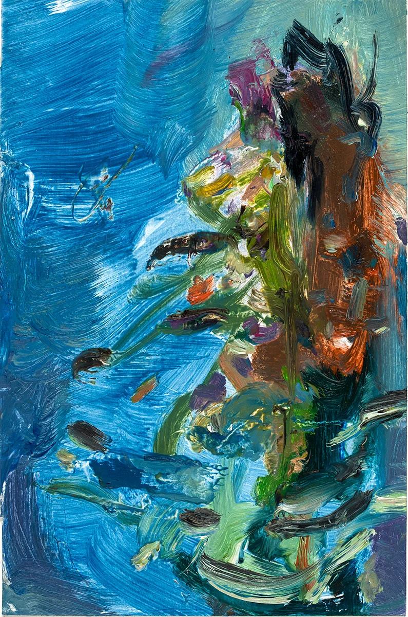Spinning Tree 2018 oil on paper 6 x 4 in.
