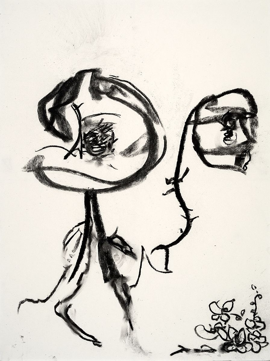   Paranoid Poppy  2018 charcoal on paper 24 x 18 in. 