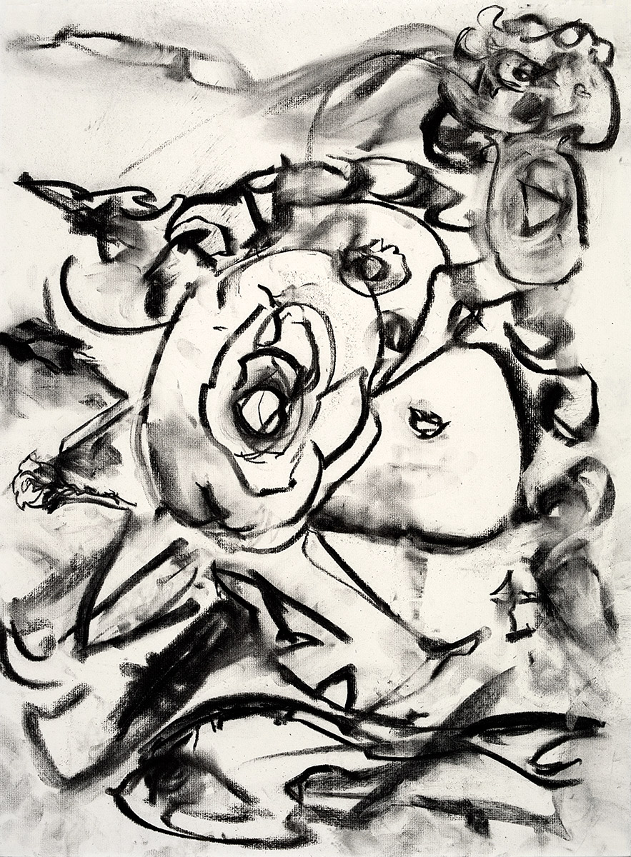   Arose  2018 charcoal on paper 24 x 18 in. 