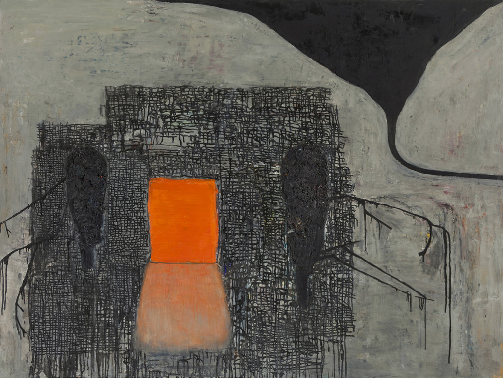 Soul Talk, 2014, oil on wood, 48 x 64 inches. Courtesy the artist.