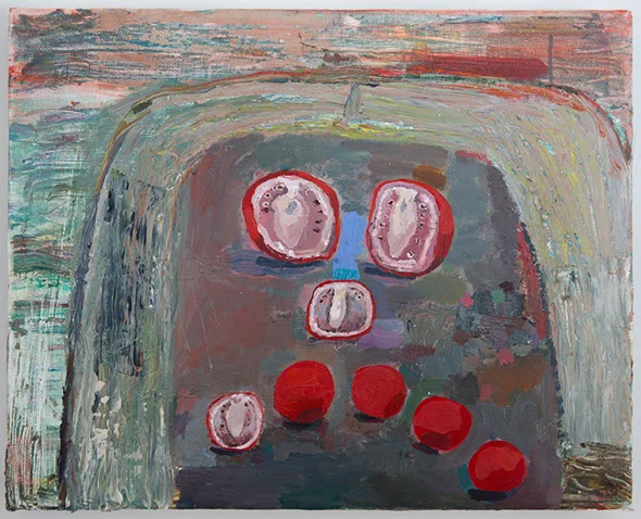 Sad Tomatoes, 2013, oil on canvas, 16 x 20 in. Photo by Tim Davis and Pete Mauney, courtesy the artist.