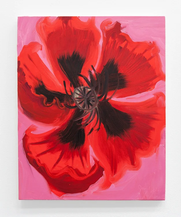 Poppy (Early June, Cushing, 7-2-13), 2013, oil on canvas, 20 x 16 inches. Courtesy Ann Craven Studio and Le Confort Moderne, Poitiers.