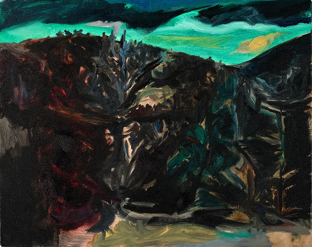 Red Rock Moon , 2015, oil on canvas, 11 x 14 in.