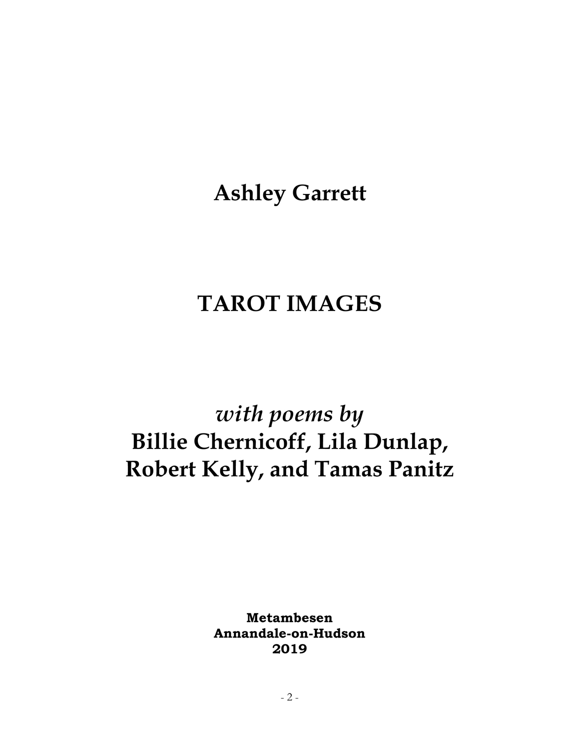 Ashley Garrett: Tarot Images